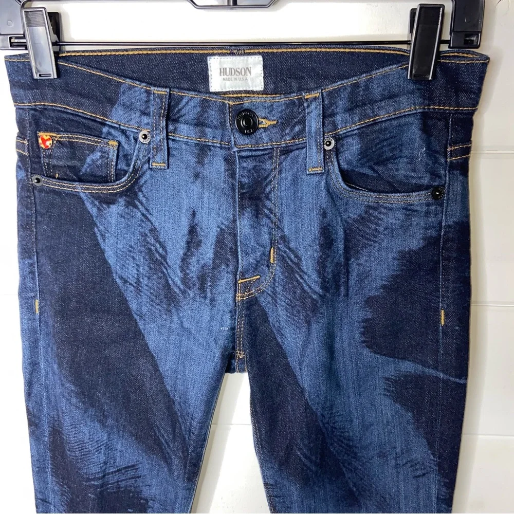 Hudson Jeans Size 25 Nico Super Skinny Midrise Denim Unique Dark Blue Wash Out
